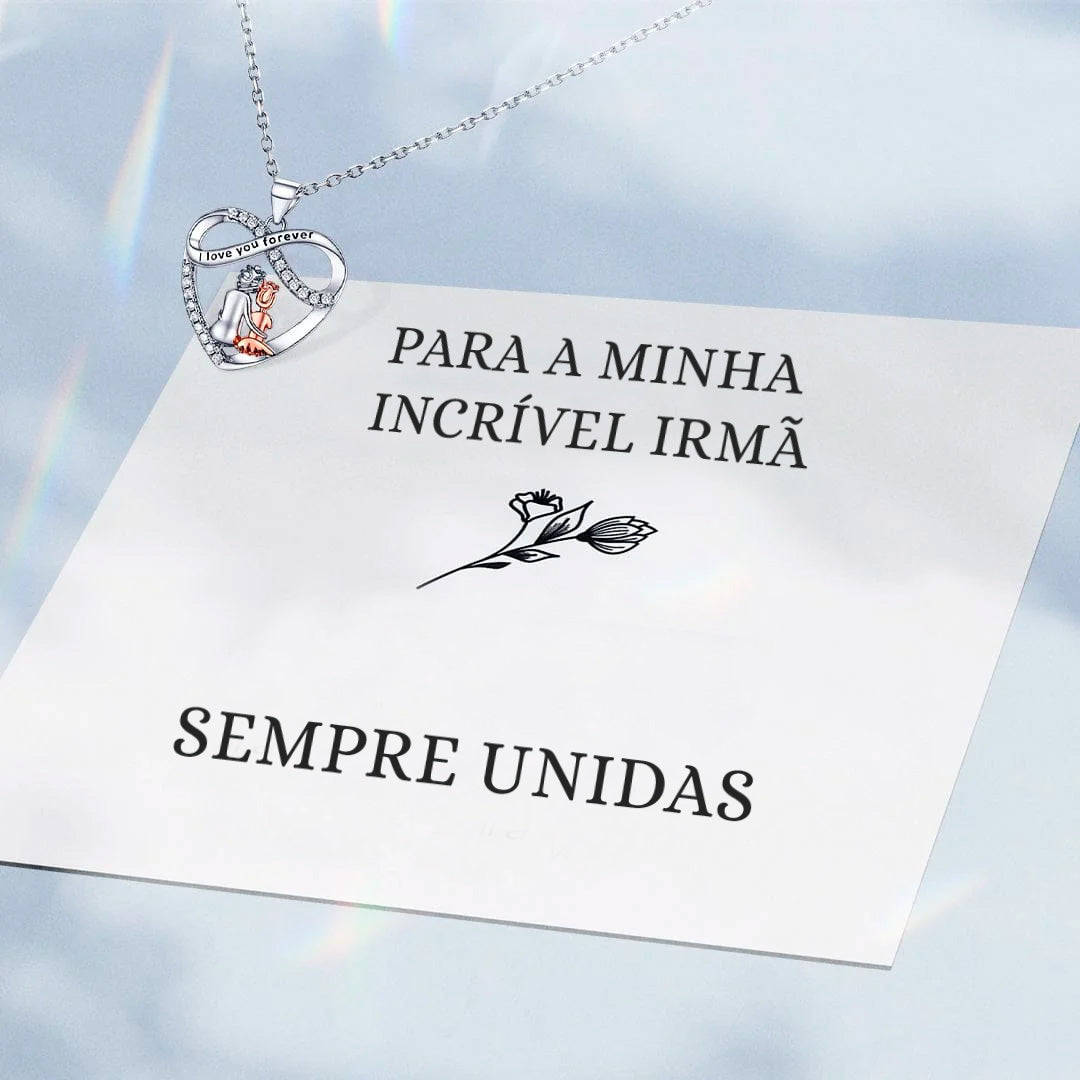 Pacote Colar Sempre Unidas + (2 Anéis GRÁTIS) | Eu te amo para sempre | OFERTA 2x1