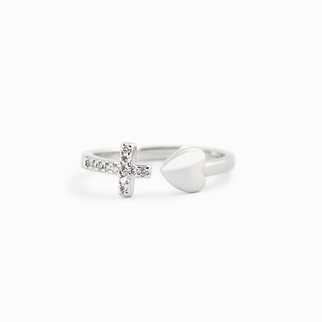 OFERTA 2x1 | Anillo "Protección de la Cruz y del Corazón" Ajustable